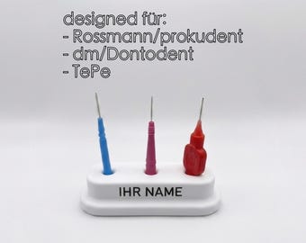 Interdentalbürsten Ständer & Vorratsbehälter – personalisierbar – für: TePe | Dontodent (dm) | Prokudent (Rossmann) – hygienisch und kompakt