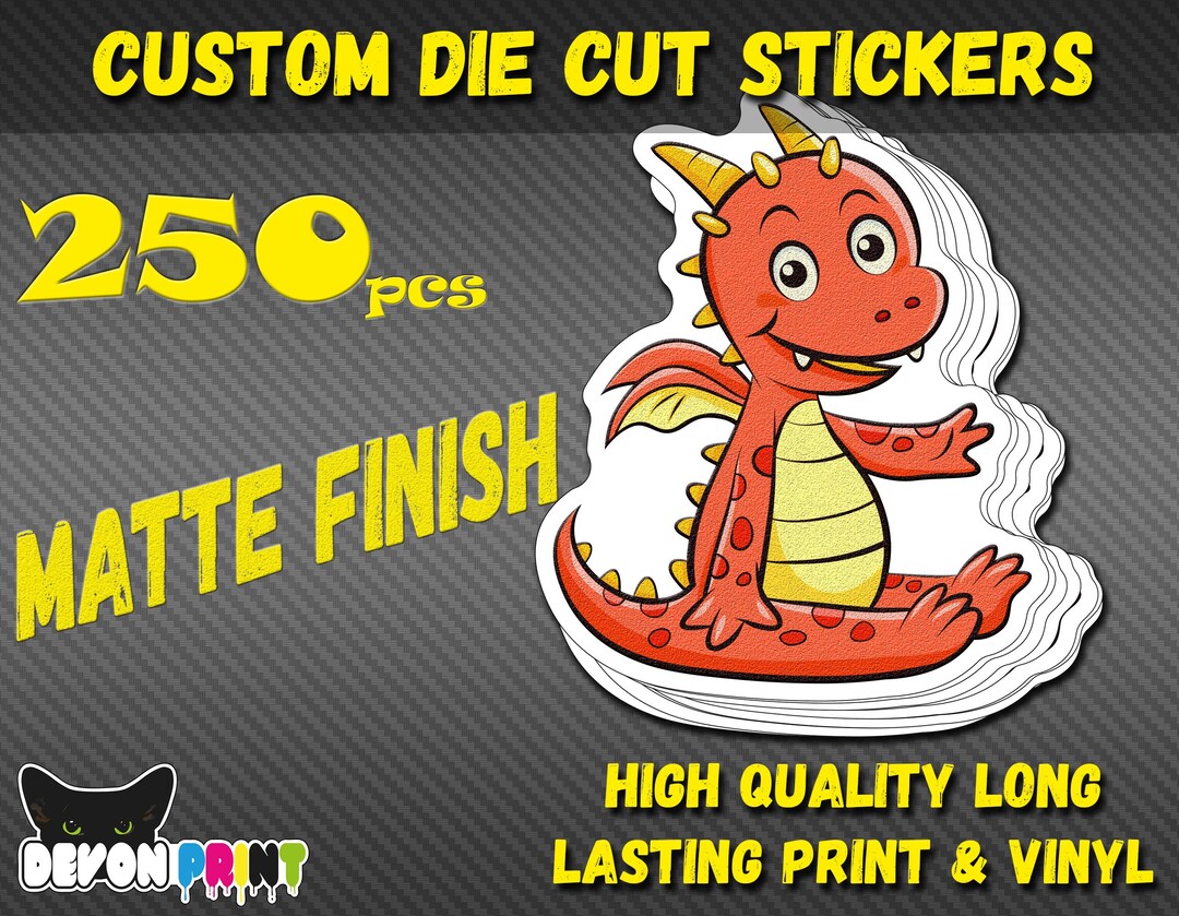 250 Matte Custom Die Cut Vinyl Stickers: the Ultimate Branding Solution ...