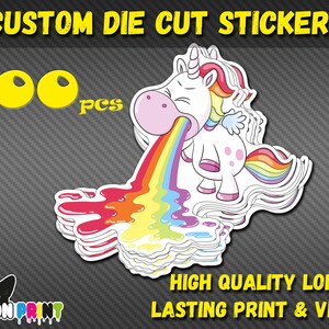 100 Custom Die Cut Vinyl Stickers: The Ultimate Branding Solution - Personalize your logo custom stickers with precision-cut every shape.
