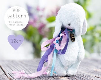 Patrón de costura de elefante, patrón de elefante de peluche, patrón de oso artista, osito de peluche conjunto, descarga instantánea pdf, patrón de peluche 4.7 pulgadas