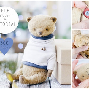 Teddy bear tutorial, teddy bear sewing pattern, teddy bear pattern, bear sewing pattern pdf