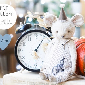 Teddy mouse pattern with clothes, mouse sewing pattern, teddy bear pattern, stuffed mouse