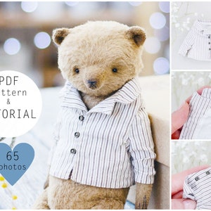 Teddy jacket sewing pattern, doll clothes pattern, toy dress pattern, teddy bear clothes pattern