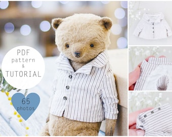 Teddy jacket sewing pattern, doll clothes pattern, toy dress pattern, teddy bear clothes pattern