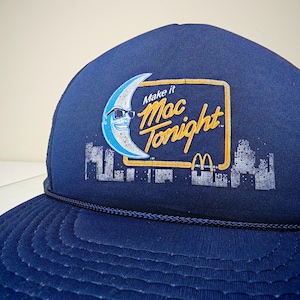RARE Unworn 1980&#39;s McDonalds Make It Mac Tonight Trucker Snapback Hat Cap