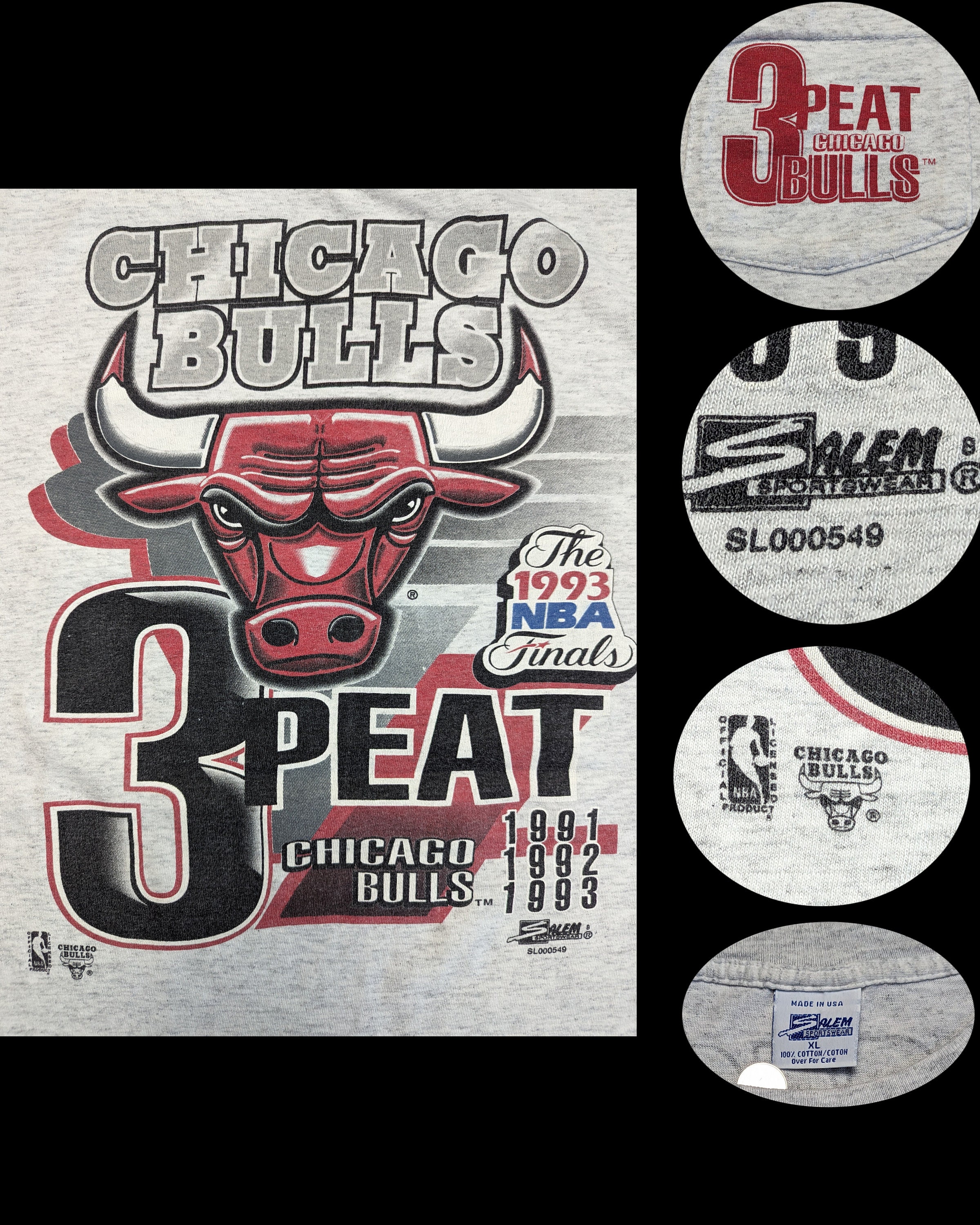 Mitchell & Ness NBA Chicago Bulls centre circle t-shirt in black