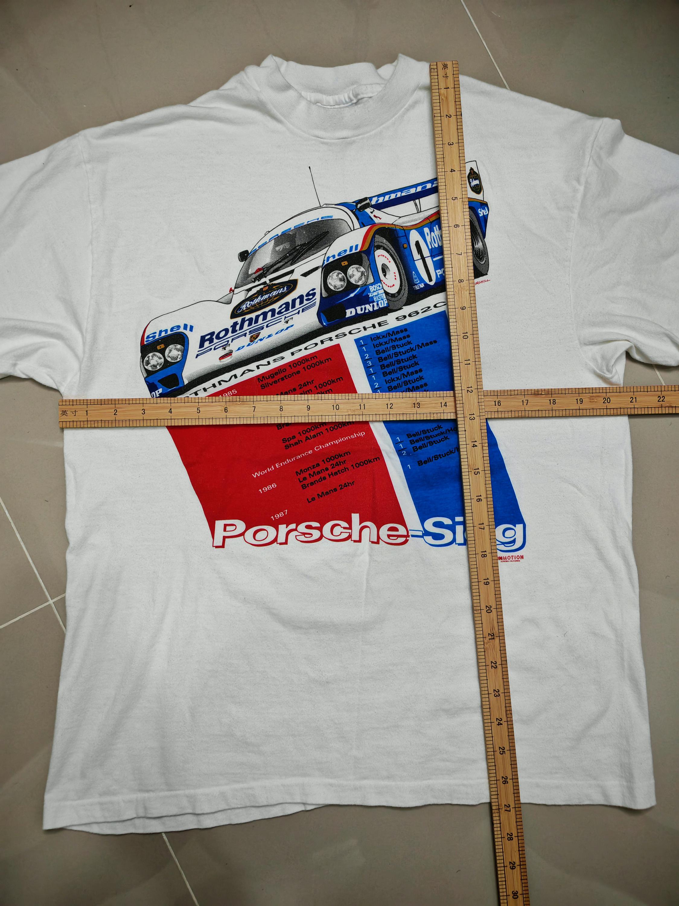 Rare 80s Rothmans Porsche 962C Championships IMSA T-shirt Large 