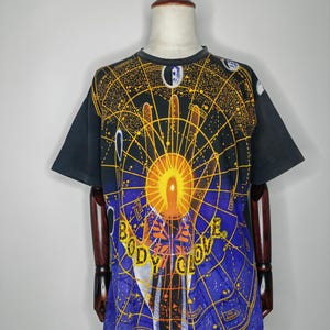 Rare 90s Body Glove Psychedelic Astrological Astrology Horoscope AOP T-shirt XL