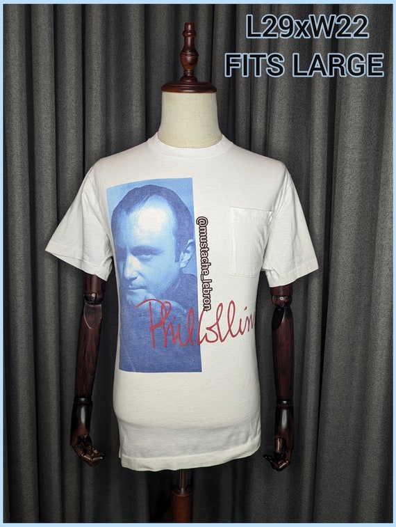 Rare 1990 Phil Collins Tour Shirt with pocket Lar… - image 1