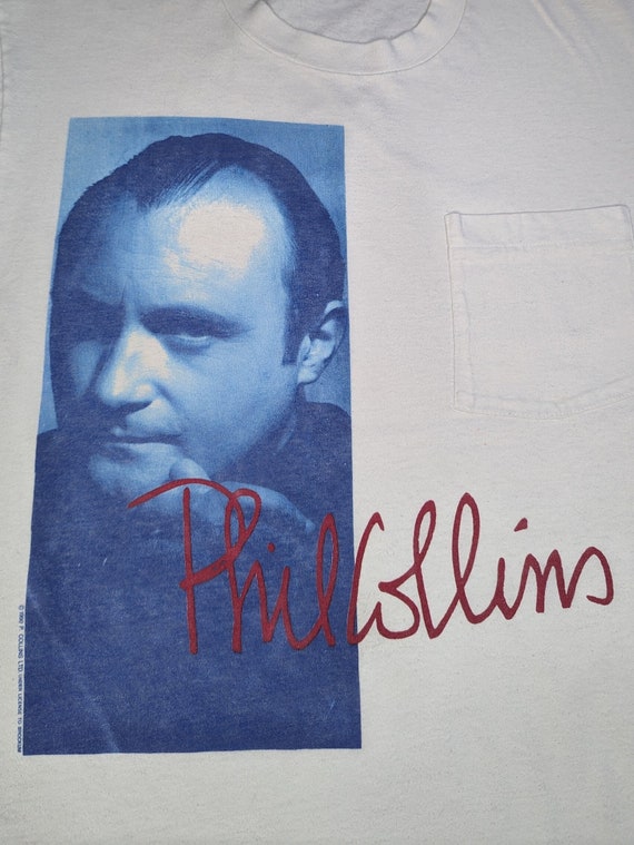 Rare 1990 Phil Collins Tour Shirt with pocket Lar… - image 6