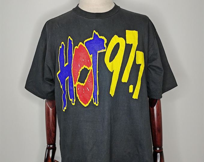 Rare Vintage 90s Hot 97.7FM Old School Hip-hop R&B T-shirt True XL