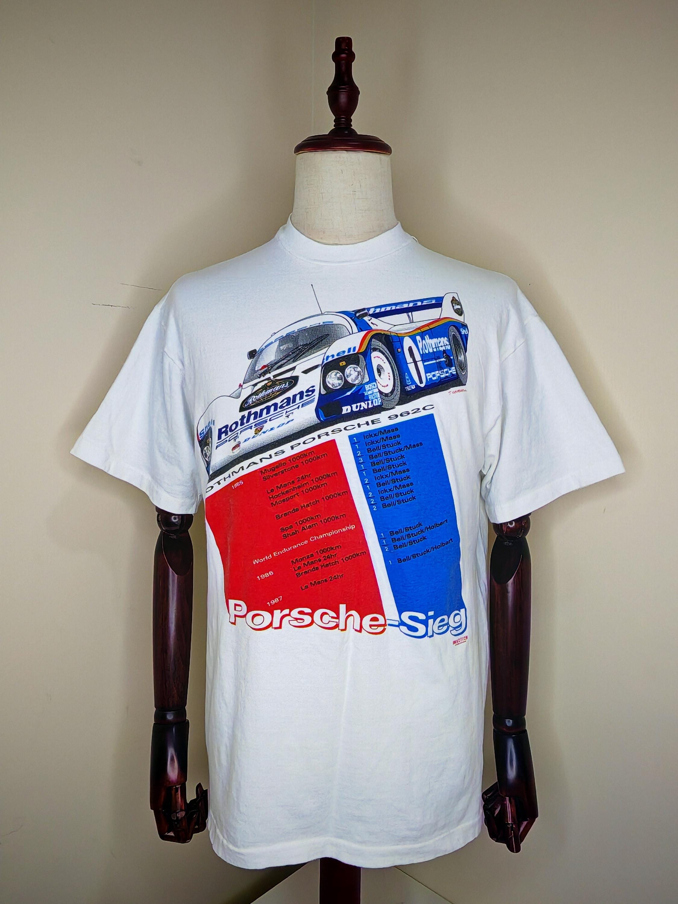 Rare 80s Rothmans Porsche 962C Championships IMSA T-shirt Large 
