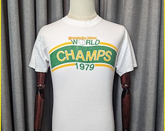 Rare 1979 Seattle Supersonics Shirt Sonics 1979 NBA Champions tagged LARGE