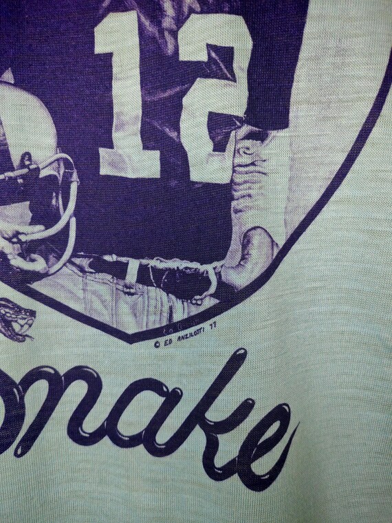 1977 Ken Snake Stabler Oakland Raiders Tee Shirt Los Angeles NFL Hall Of Fame View 2