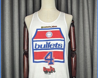 Extremely Rare 80s Erols Video Rental Moses Malone Washington Bullets jersey t-shirt tagged