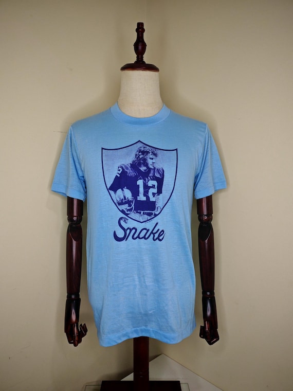 1977 Ken Snake Stabler Oakland Raiders Tee Shirt Los Angeles NFL Hall Of Fame