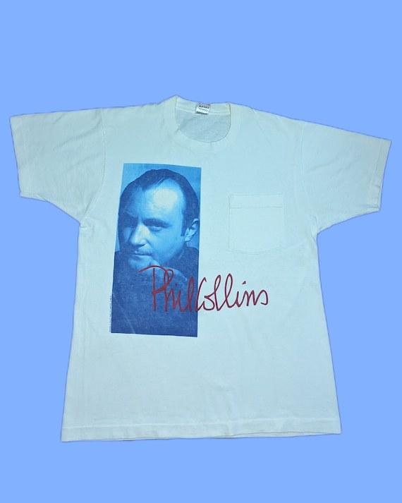 Rare 1990 Phil Collins Tour Shirt with pocket Lar… - image 2