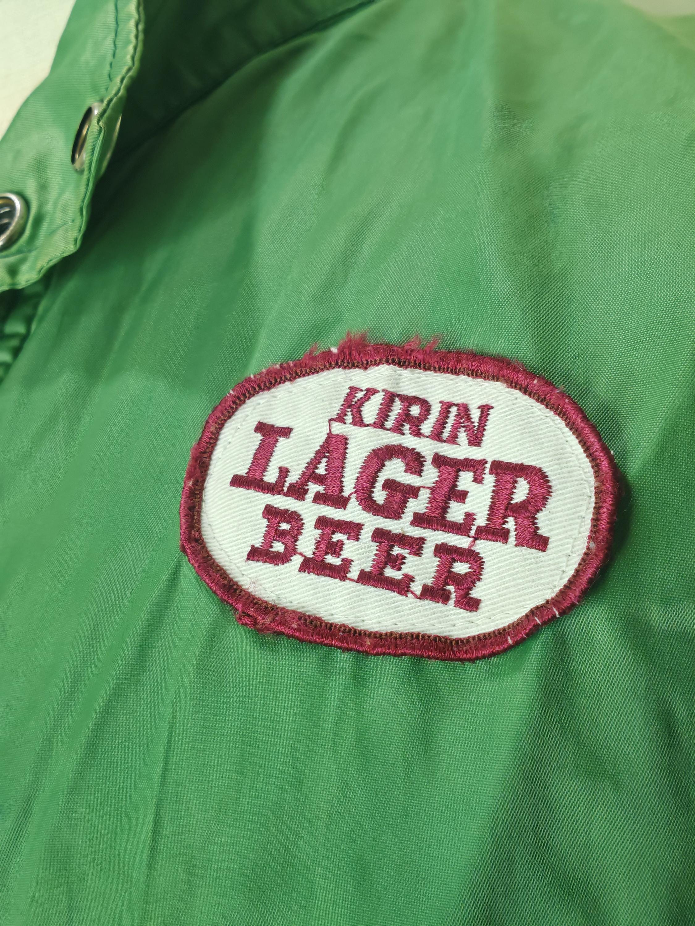 vintage kirin beer bomber jacket rare green