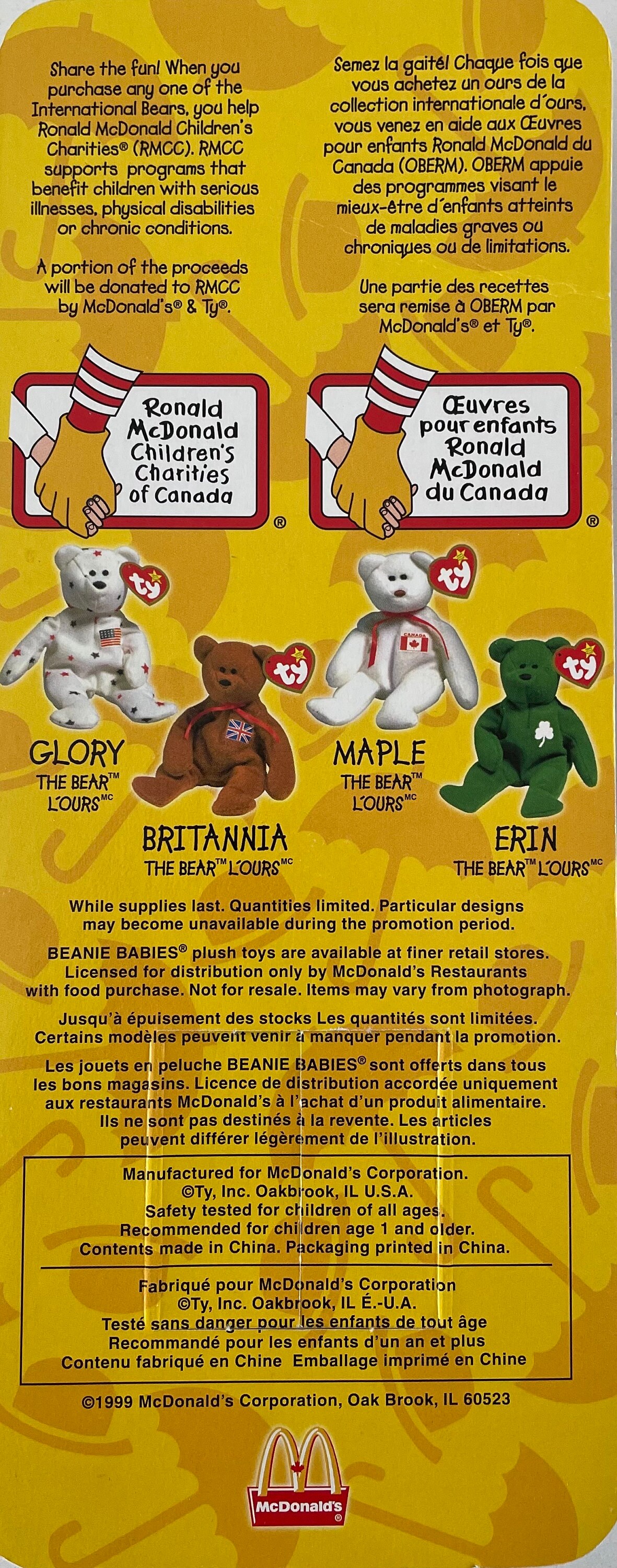 Beanie Babies britannia the Bear Highly Collectible Beanie Babies 1999 Featuring britannia the