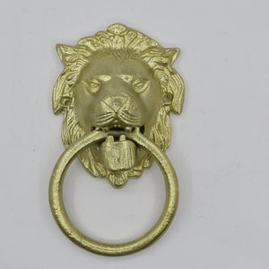Solid Vintage Polished Front Door Knocker Lion Face Door Knocker for Door Antique Brass Polished Door knocker Lion Door Knocker for Home