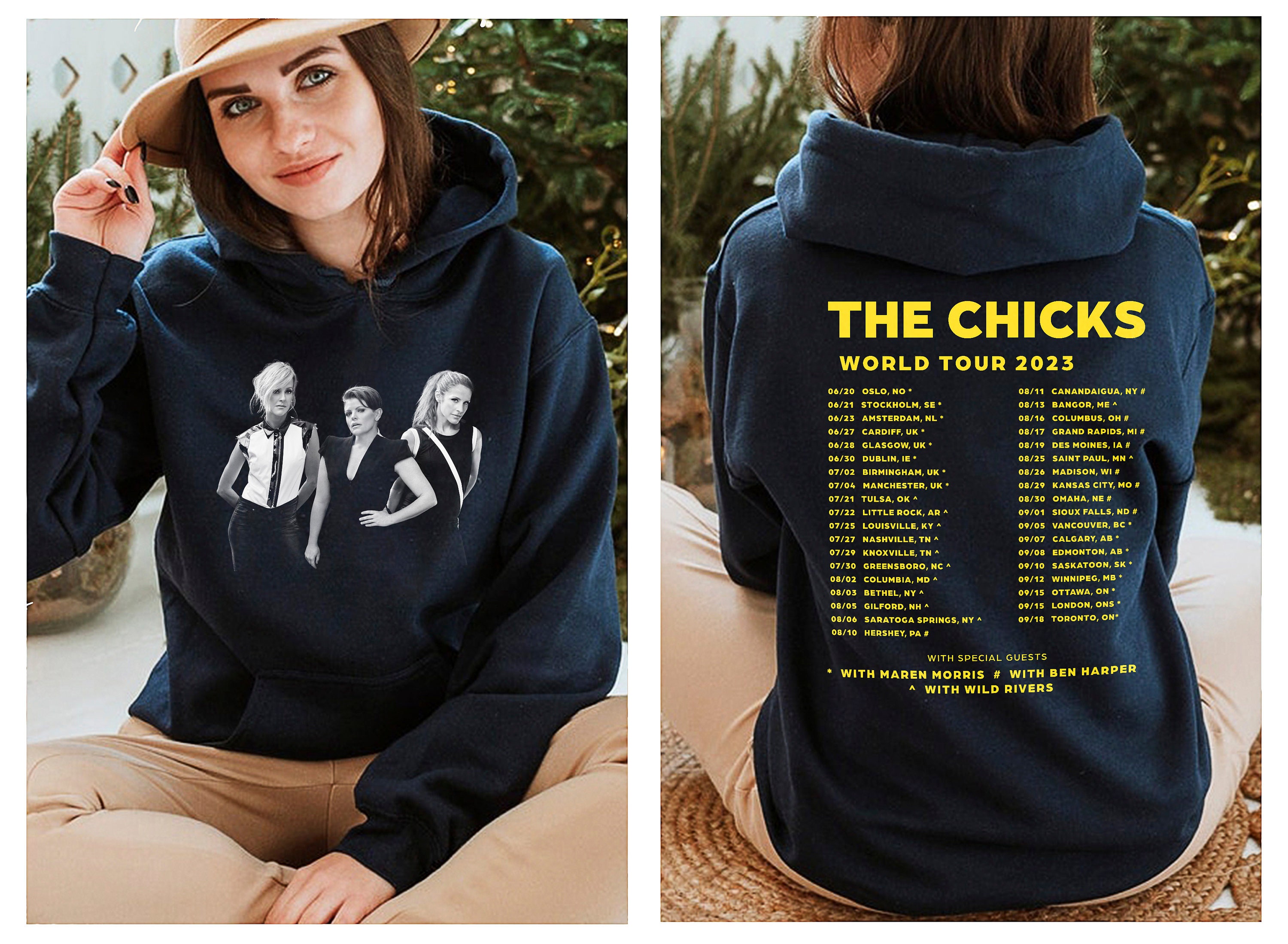 The Chicks World Tour 2023 Shirt, Front and Back the Chicks Country Concert Tee