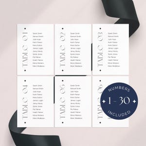 Celestial Seating Chart Template: Modern Minimalist Stars Printable Mirror Seating Display (Digital Download) - AC001