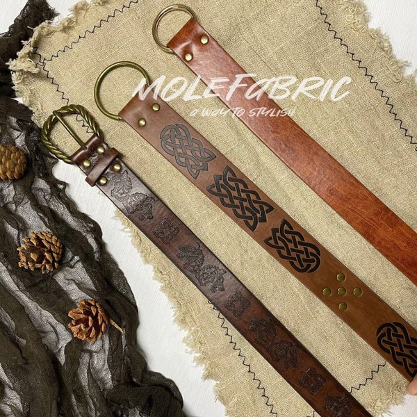 Ceinture en cuir viking médiévale, ceinture en cuir unisexe pour GN, ceinture en cuir celtique, accessoires vestimentaires vikings, ceinture de pirate GN gothique