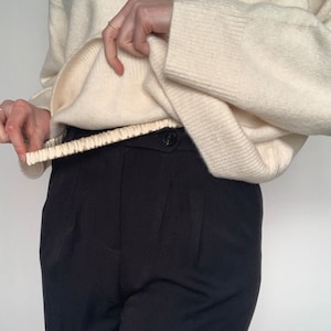 Silk Stretch Crop Belt: French Tuck Band