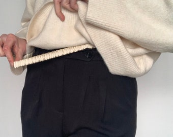 Silk Stretch Belt/Crop Band for the perfect French tuck -  Ivory, Navy Blue or Black