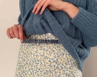 Stretch Silk Crop Belt: Jumper Tuck Band - Blue, Burgundy, Brown, Lilac, Olive Green