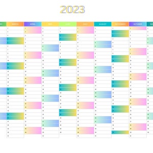 2023-2024 Year Planner, Yearly Overview Printable,