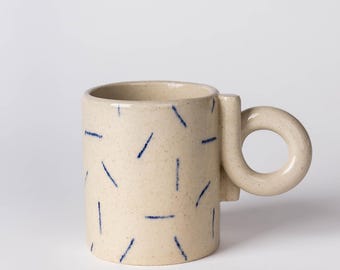 Long stoneware coffee cup – Tea cup – Handmade ceramic cup – Gift for coffee lovers – Handmade ceramic cup – Stoneware coffee cup