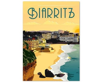 Cartel de viaje de Biarritz