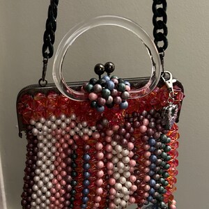 Holiday Retro Boho/Hippie Acrylic/Wooden Multi-color Pearls Handbag/Shoulder Purse