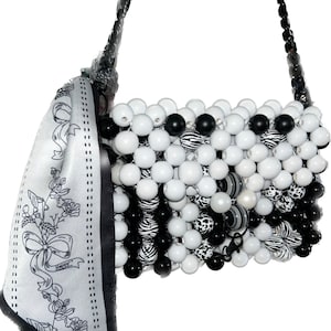 Black and White - Zebra/Cow Print Wooden/Acrylic Handbag
