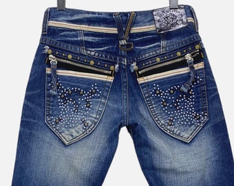 Low-waist Punk Whiskering Vintage Jeans / 2000s Vintage Jeans 