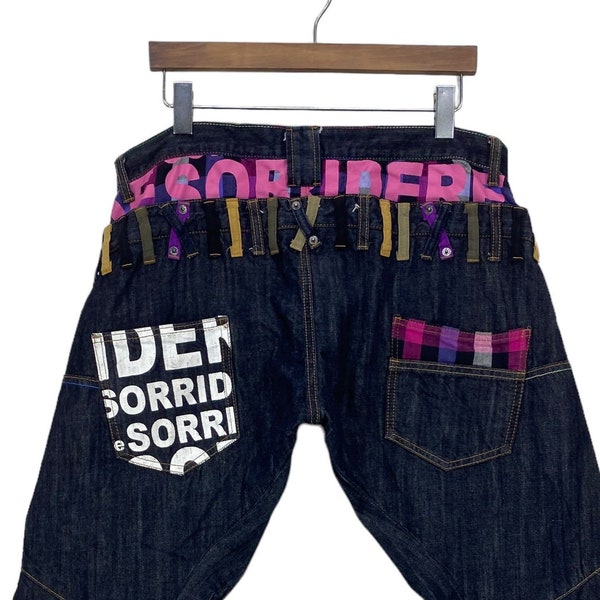 Sorridere Jeans Size 33 W33xL31.5 Sorridere Double Waist Handcrafted Denim Jeans Sorridere Handcrafted Japanese Punk Emo Goth