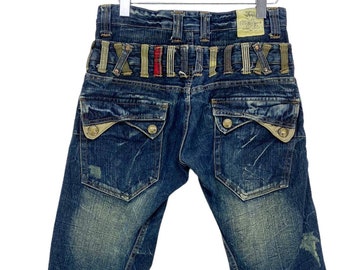 Dominate Jeans Size 74 W30xL26 Dominate Double Waist Handcrafted Denim Jeans Dominate Handcrafted Japanese Punk Emo Goth