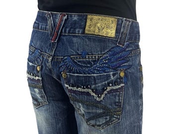 Vintage Red Pepper Jeans Size 28 W28xL28.5 Red Pepper Denim Bootcut Pants Japanese Embellish Embroidered Jeans