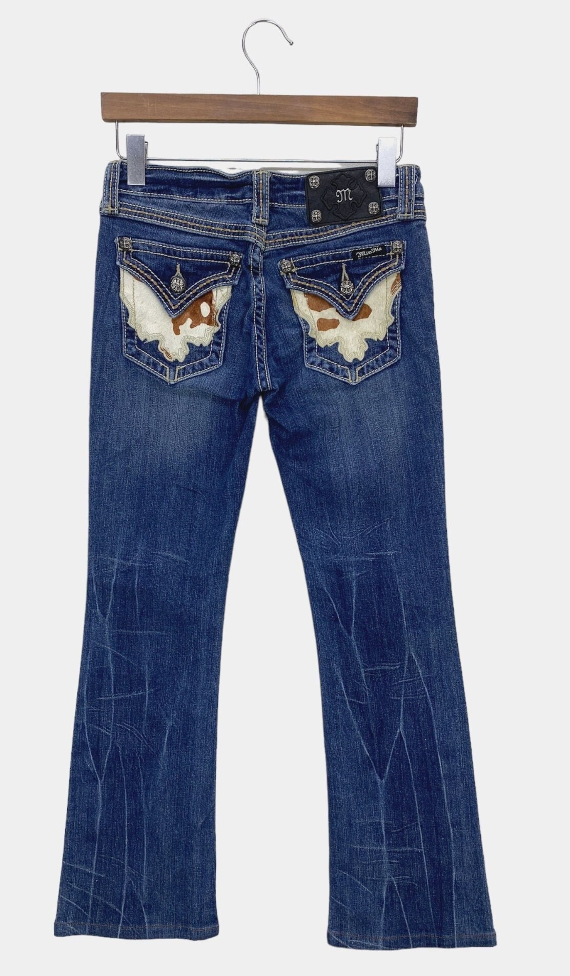 Jeans Capri Miss Me Femme Taille 28 - Brodé Et Embellished - Coupe Boyfriend - 98% Coton