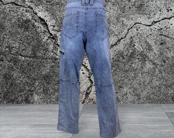90s Baggy Blue Denim  Jeans: Hip Hop Cargo, W34 L29.5