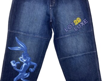 Luxe Jeans Size 38 W38x33 Luxe 29 Baggy Bug Bunny Pants Hip Luxe Jeans Size 38 W38x33 Luxe 29 Baggy Bug Bunny Pants Hip