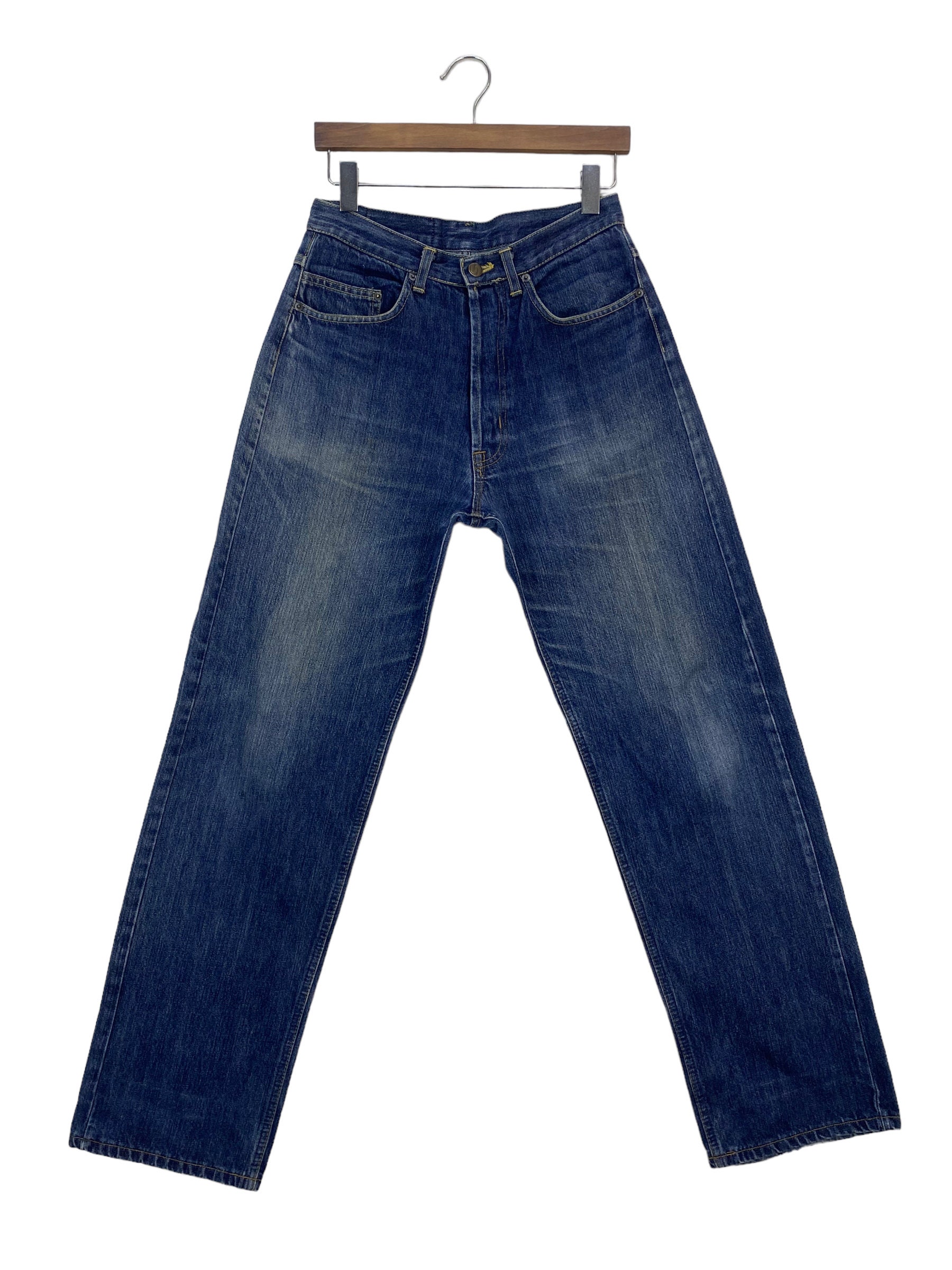 【BAON】Sakui Front Cut Stitch Denim Wide Pants XL~ Vakkest Women's Baggy Denim Jeans Patchwwork Pants High