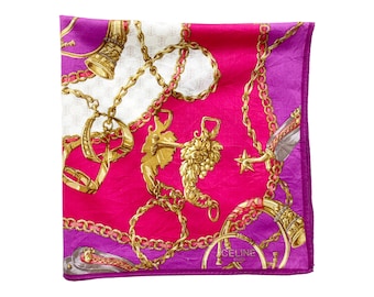 Celine Handkerchief Gold Chain Ancient Luxury Mini Scarf Designer Pocket Square