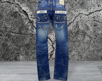 Lolita Jeans - Size 27 (W27xL31.5) - Low Waist Vintage Denim - Japanese Kawaii Street Fashion - Embroidered Y2K Punk Girly Pants