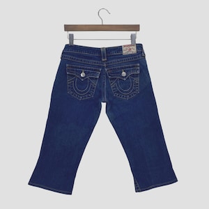 True Religion jeans maat 26 x L18 True Religion denim jeans met korte pijpen Broek werkkleding Tuinbroek
