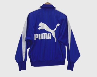 Puma Jacket Veste de survêtement zippée rayée vintage pour homme, taille S