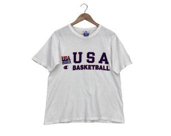Champion Tshirt Women's size M USA Basketball Vintage Champion Distressed Tshirt