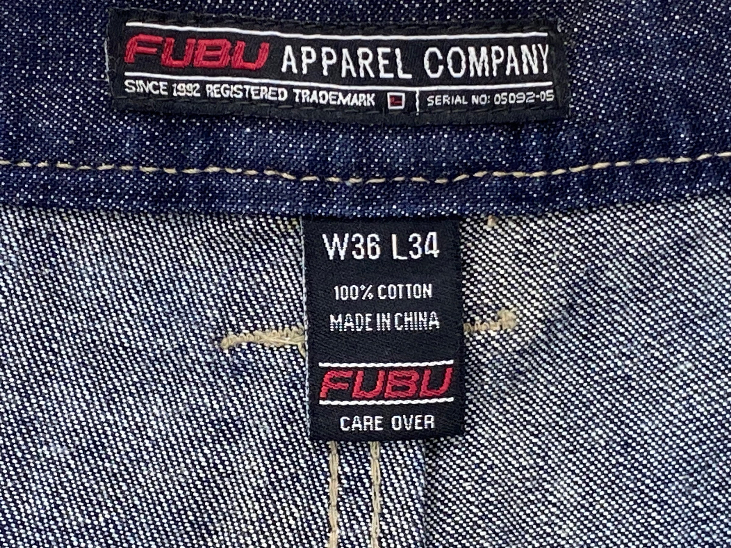 Fubu Jeans Size 36 W36xl34 Fubu Jeans Baker Pocket Baggy Hip Fubu Jeans Size 36 W36xl34 Fubu Jeans Baker Pocket Baggy Hip