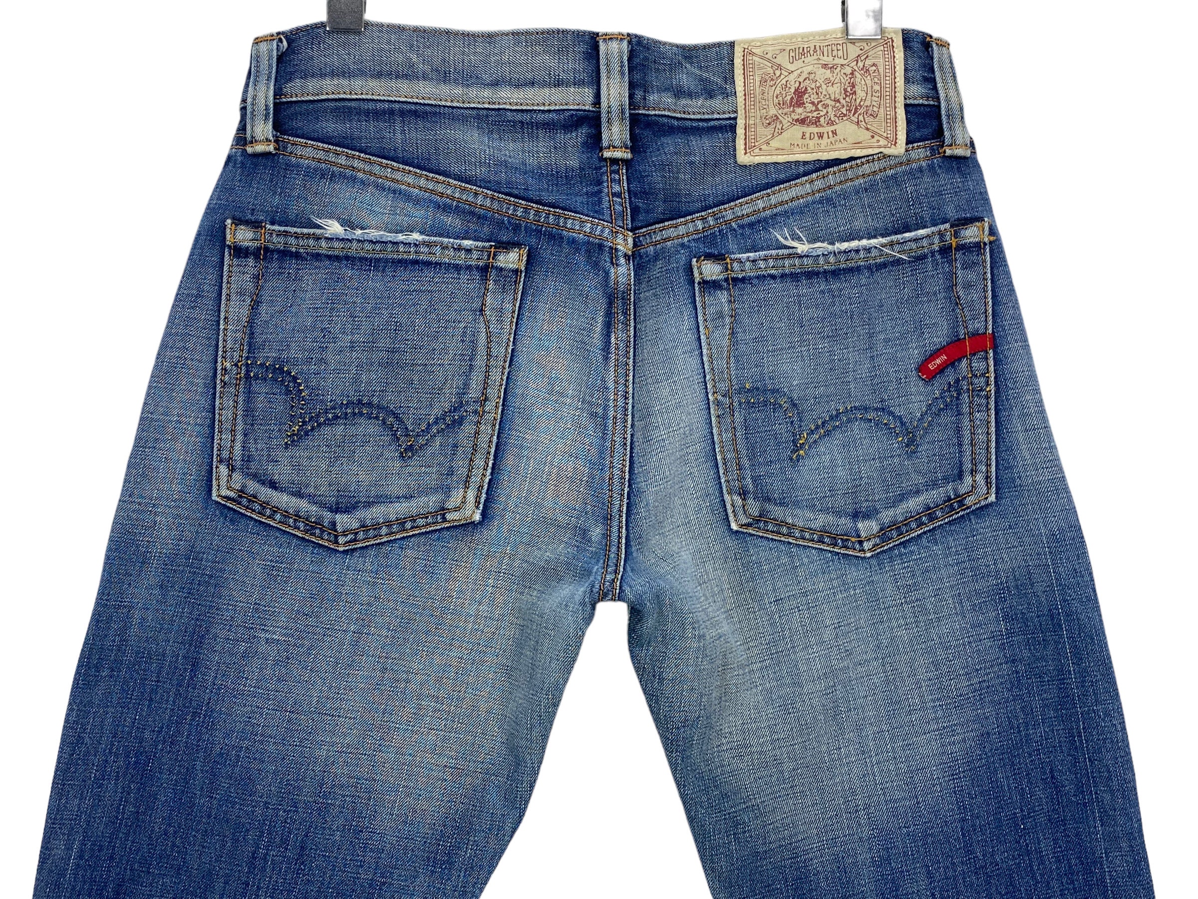 パンツ EDWIN 505X 5505 SELVEDGE JEANS Edwin 505X Selvedge Denim Jeans: Distressed Straight Leg